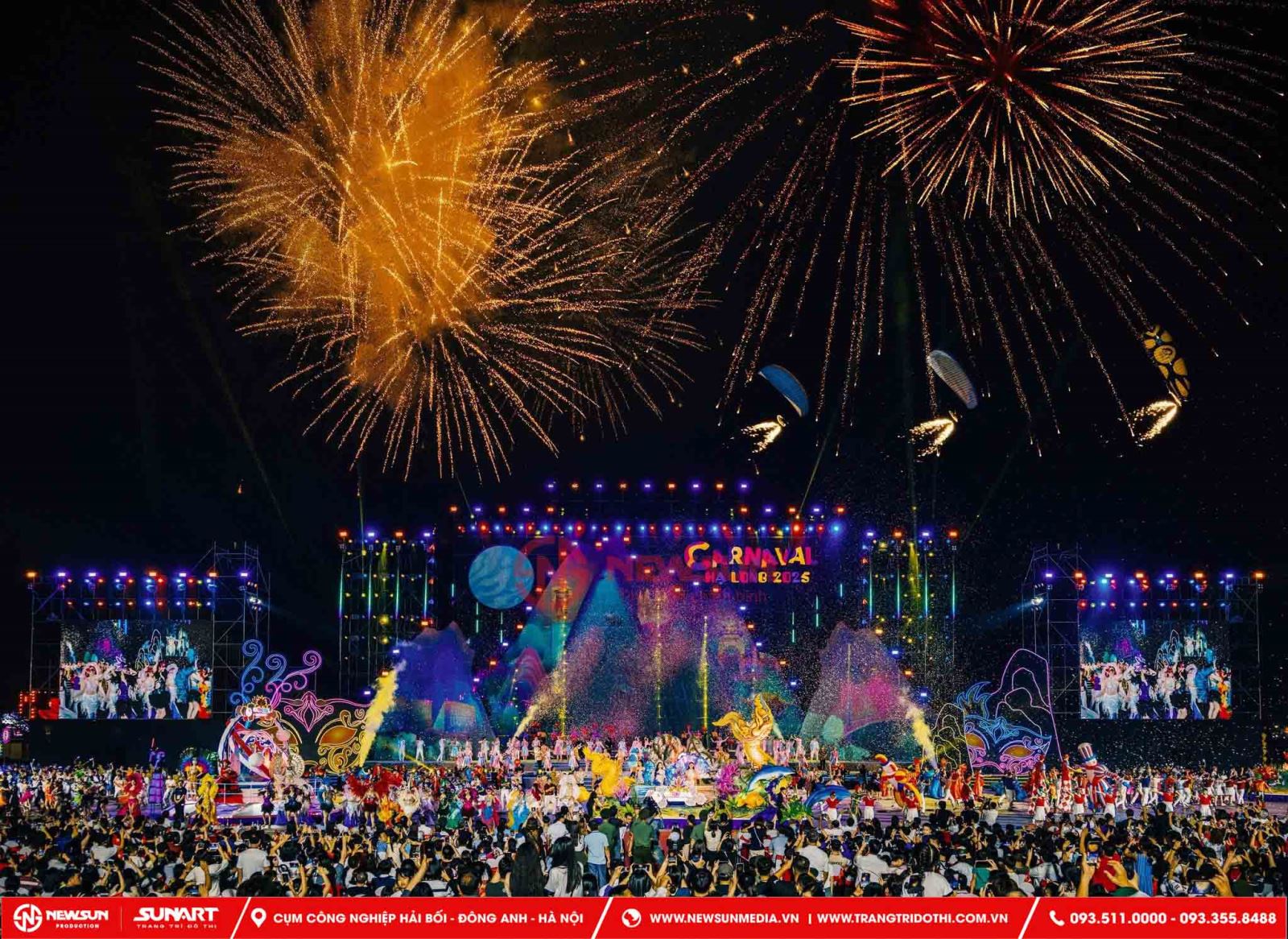 Thi công sự kiện sân khấu trên biển Carnaval 2025 tại Hạ Long, Quảng Ninh